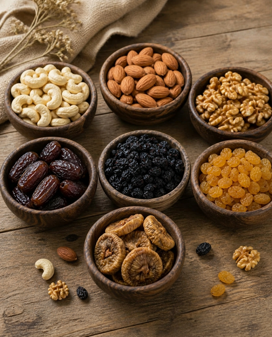 Nuts Combo ( Badam.Cashew,Black Dry Grapes, Yellow Dry Grapes,Fig, Walnuts and Dates)