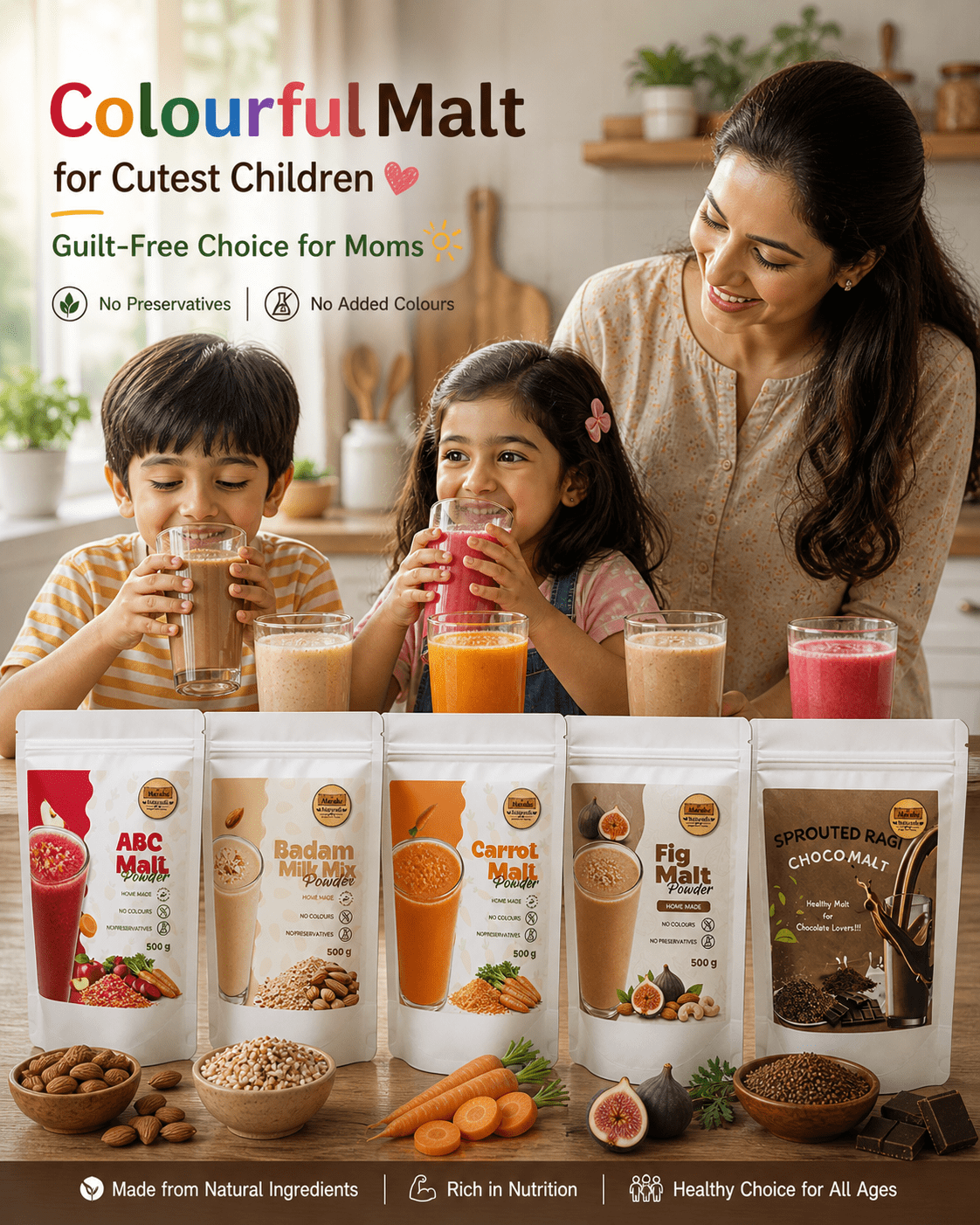 Marabu Natural Malt Powder | Healthy Drink for Kids & Family
